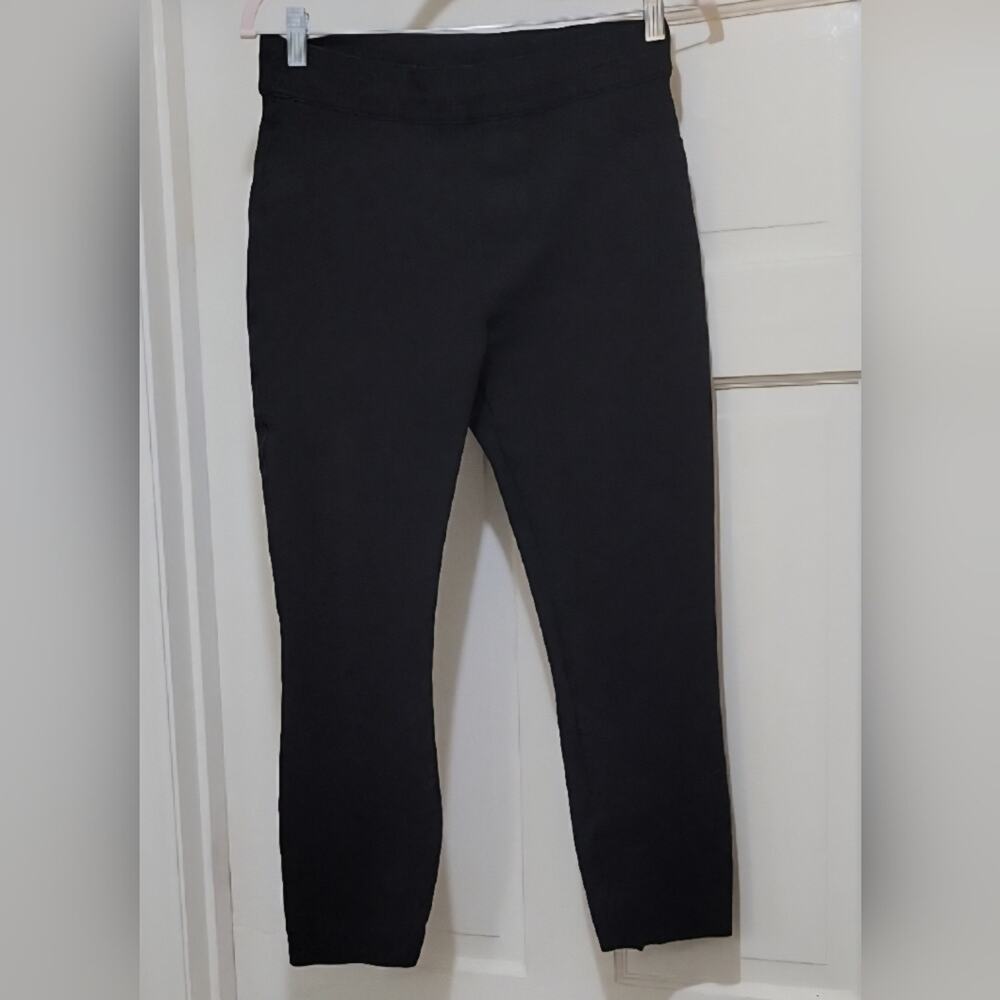 SPANX Slimming Black Pull On Straight Leg Ankle Length Pants Womens M, Classic